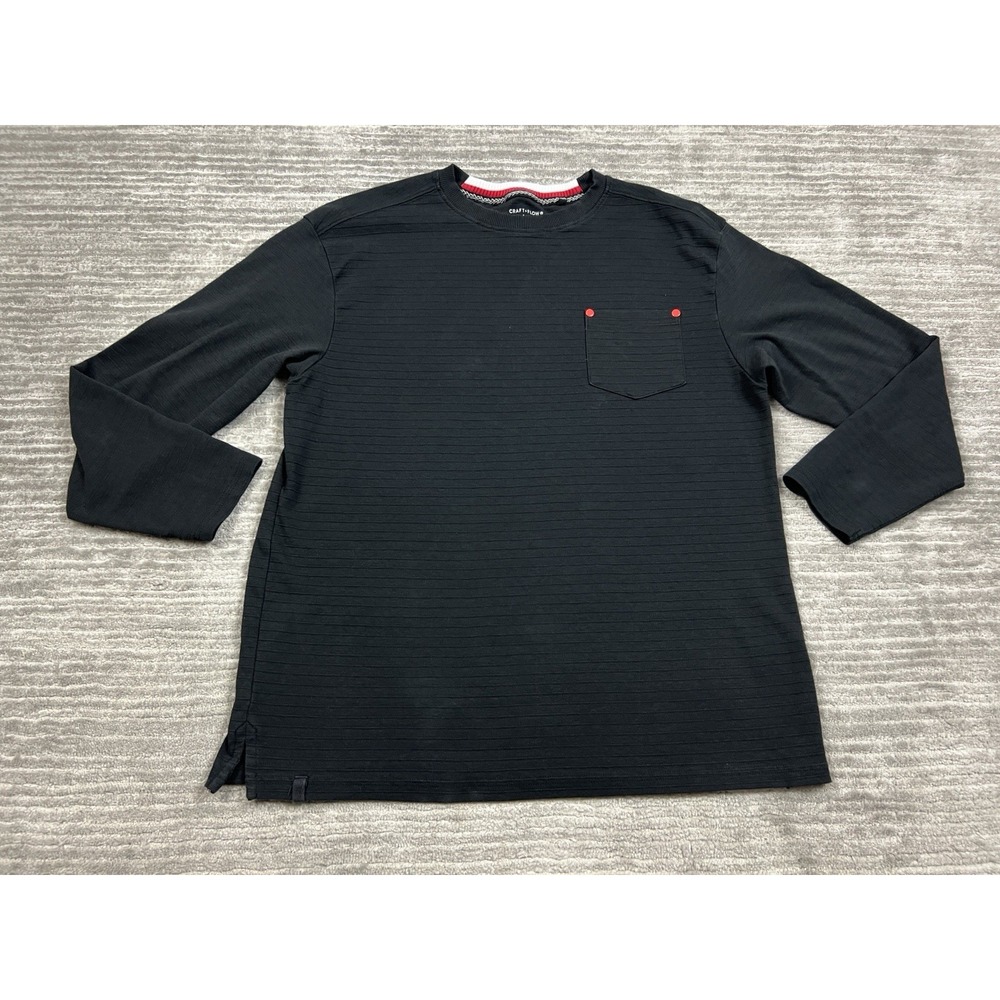Craft + Flow‎ Shirt Mens Large Black Long Sleeve Cotton Blend Pocket